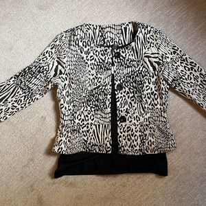 New Directions Animal Print Knit Jacket
